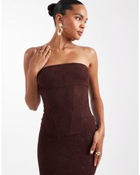 Wanderdoll - Wander Doll Lacie Lace Bandeau Curved Hem Corset Top - Lyst