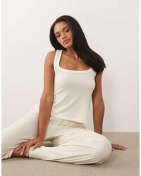 ASOS - Mix & Match Rib Pyjama Longline Scoop Tank With Shelf Top - Lyst