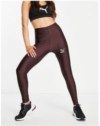 Leggings lucidi rossiPUMA in Denim di colore Rosso | Lyst