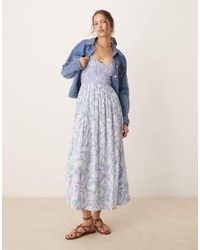 Free People - Sweet Nothings Printed Midi Dress - Lyst