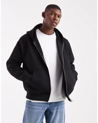 Jack & Jones - Sweat à capuche oversize en imitation néoprène avec fermeture éclair double sens - Lyst