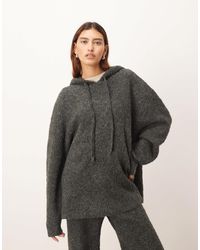 ARRANGE - Sweat à capuche d'ensemble en bouclé - anthracite - Lyst