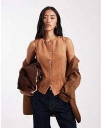 Miss Selfridge - Suedette Vest - Lyst