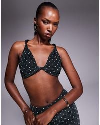 AFRM - Twist Front Halter Crop Top - Lyst