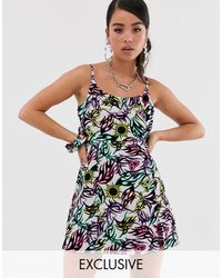 Collusion Jurk Met Broekrokje En Felgekleurde Tatoeage-print - Meerkleurig