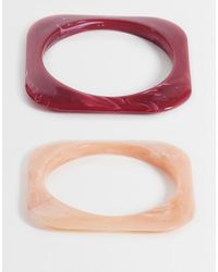 ASOS - Pack Of 2 Resin Square Bangles - Lyst