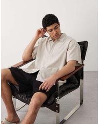 Jack & Jones - Oversized Overhemd Van Linnenmix Met Korte Mouwen - Lyst