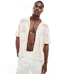 Bershka - Crochet Textured Shirt - Lyst