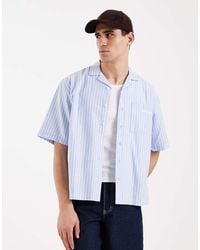 Redefined Rebel - Kabir Oversized Fit Short Sleeve Stripe Shirt - Lyst