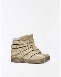 Bershka - High-Top Wedge Trainers With Studs - Lyst