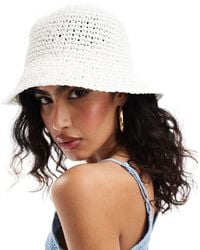 ASOS - Straw Crochet Bucket Hat - Lyst