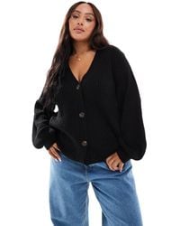 Vero Moda - Button Through Chunky Rib Cardigan - Lyst