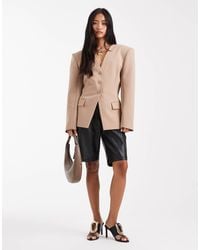 ASOS - Cinch Collarless 3 Button Blazer - Lyst