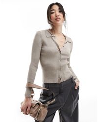 Abercrombie & Fitch - Slim Cardigan With Polo Collar - Lyst