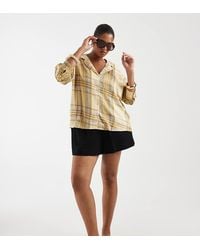 ASOS - Asos Design Curve Satin Revere Collar Shirt - Lyst