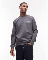 AllSaints - Underground Crewneck Logo Sweatshirt With Back Print - Lyst