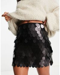TOPSHOP Sequin Disk Mini Skirt - Black