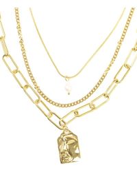 Lovisa - Collar De Varias Hileras Con Colgante De Perla De Acero Inoxidable Resistente Al Agua Chapado En Oro De - Lyst