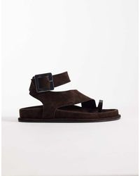 ASOS - Fletcher Footbed Sandals With Metal Toe Loop - Lyst