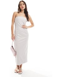 NARRATED - Strapless Bodycon Midi Dress - Lyst