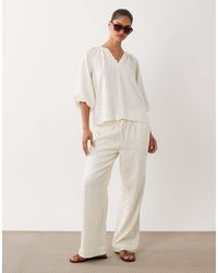 Nobody's Child - Fosse Linen Rich Drawstring Wide Leg Pants - Lyst