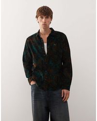 RVCA - Freeman Cord Print Ii Long Sleeve Shirt - Lyst