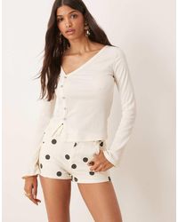 ASOS - Denim Micro-Short Met Halfhoge Taille - Lyst