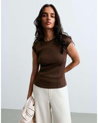 Oysho - Short-sleeved Rib Top With Cotton And Modal - Lyst