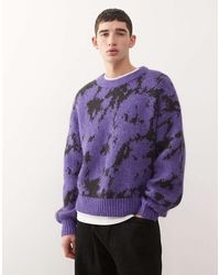 Weekday - Wool Blend Oversized Jumper With Graphic Jacquard - Lyst
