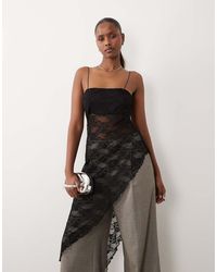 ASOS - Lace Cami Top With Asymmetrical Hem - Lyst