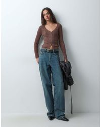 Miss Selfridge - Metallic Button Through Cardigan - Lyst