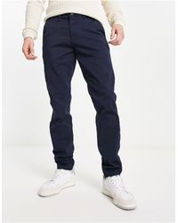SELECTED - Pantalones chinos azul marino - Lyst