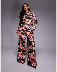 ASOS - Co-ord Pleated Wide Leg Pu Trousers - Lyst