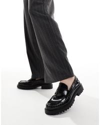 Truffle Collection - Woven Chunky Penny Loafers - Lyst