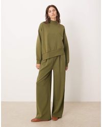 ASOS - Interlock Wide Leg Trackies With Wide Waistband Detail - Lyst