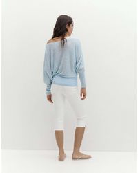 Pull&Bear - Pull asymétrique en maille fine - pâle - Lyst