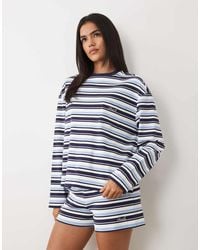 4th & Reckless - Cotton Rich Pocket Front Embroidered Logo Wide Sleeve T-shirt Co-ord - Lyst