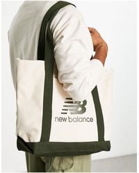New Balance - Tote Tas Van Canvas Met Logo En Groen - Lyst