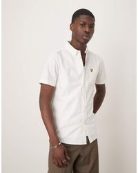 Lyle & Scott - Camicia Oxford Bianca A Maniche Corte - Lyst