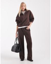 ASOS - Wide Leg Brushback Trackies - Lyst