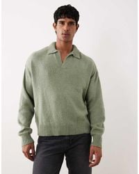 ASOS - Super Oversized Boxy Fit Knitted Notch Neck Polo - Lyst