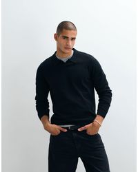 Threadbare - Gestrickter pullover mit troyerkragen - Lyst