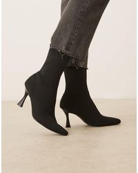 ASOS - Wide Fit Reagan Chisel Toe Sock Boots - Lyst
