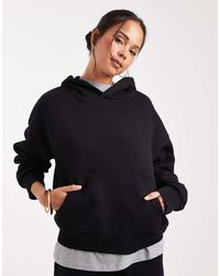 ASOS - Sudadera Negra Extragrande Con Capucha E Interior Afelpado De - Lyst