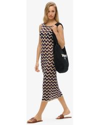 Superdry - Zig Zag Knit Midi Dress - Lyst