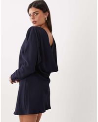 ASOS - Batwing Mini Dress With Cowl Back - Lyst