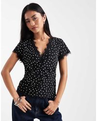 ASOS - Blusa Tea Con Bordo - Lyst