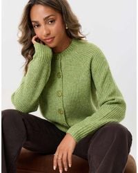 Threadbare - Chunky Knit Crew Neck Cardigan - Lyst