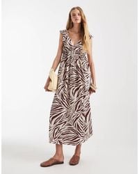 Vero Moda - Ruffle Shoulder V Neck Maxi Dress - Lyst