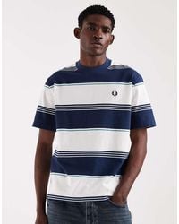Fred Perry - Heavyweight Striped Logo T-shirt - Lyst
